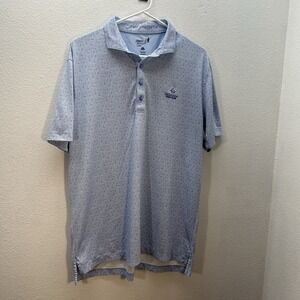 Johnnie-O Mens Golf Polo Shirt Floral Print Casual Size Large Performance UPF 50